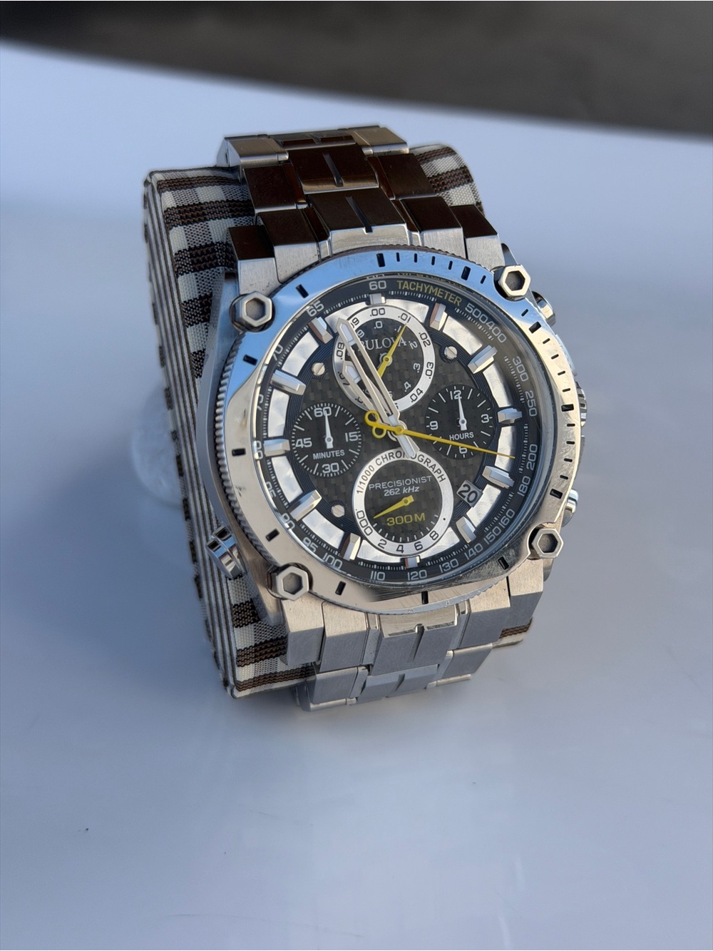 Bulova precisionist Silver Stainless Steel Multi-Function Chronograph Watch